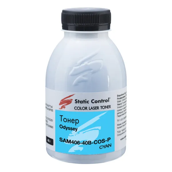 Тонер Samsung CLP-360/CLX-3300 флакон, 40 г, блакитний SCC (SAM406-40B-COS-P)