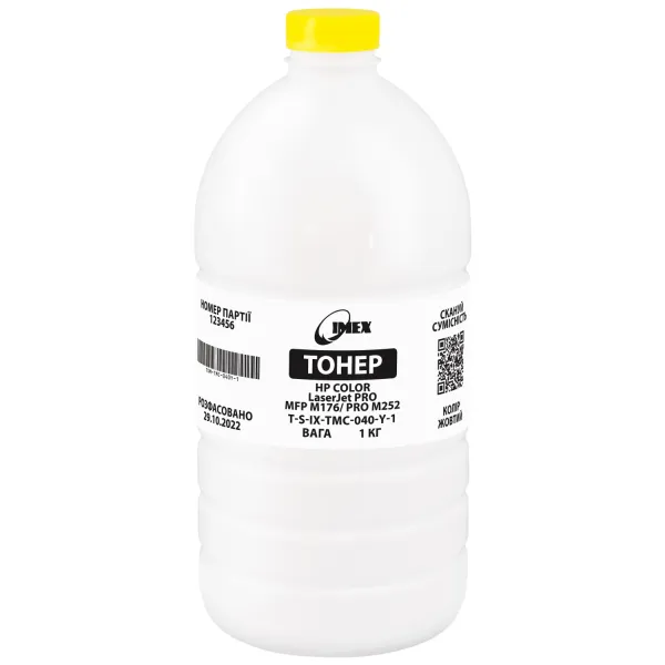 Тонер HP Color LaserJet Pro MFP M176/Pro M252 желтый, флакон 1 кг Imex (TSM-TMC-040Y-1)