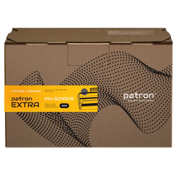 Картридж сумісний HP 501A (Q6470A) чорний Extra Patron (PN-501AKR) - Фото 6