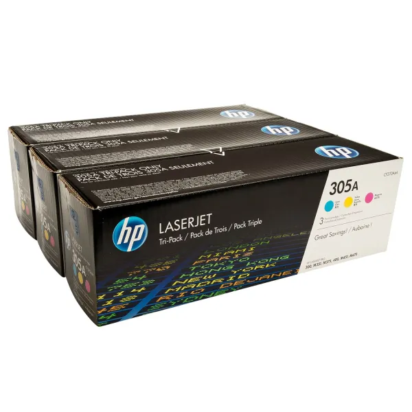 Картридж 305A блакитний/пурпуровий/жовтий HP (CF370AM) - Фото 2