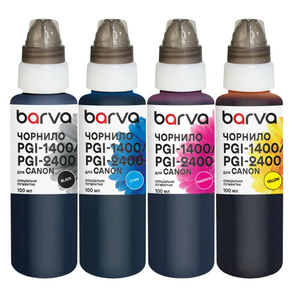 Комплект чернил для Canon PGI-1400/PGI-2400 специальные 4x100 мл, пигментные, BK/C/M/Y Barva (C1400-100-MP)