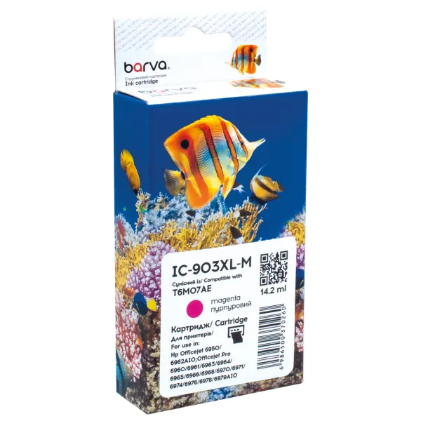 Картридж совместимый HP 903XL (T6L91AE/T6M07AE) 825 стр, пурпурный Barva (IC-903XL-M)