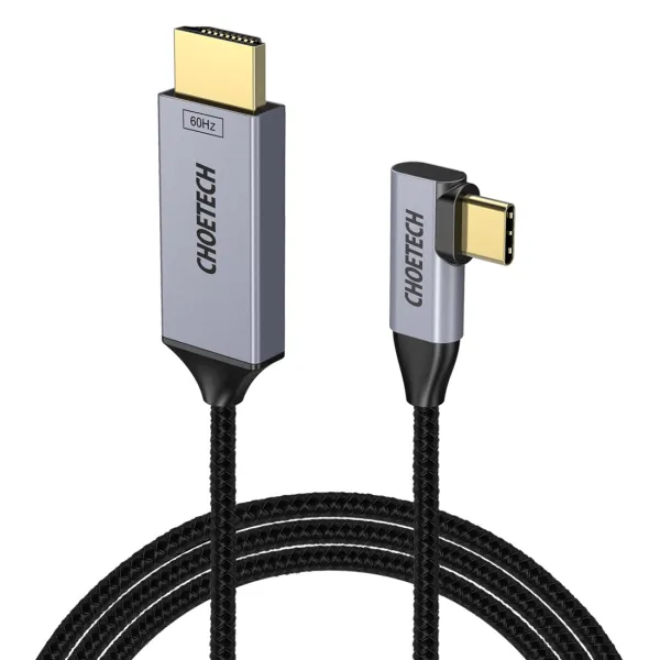 Кабель Type-C - HDMI, L-форма, 1,8 м черный Choetech (XCH-1803)