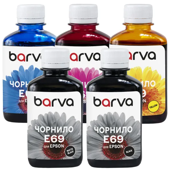 Комплект чорнил сумісних для Epson T69 спеціальні 5x180 мл, пігментні, MB/PB/C/M/Y Barva (E69-180-2MP)