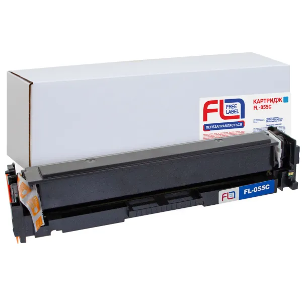 Картридж совместимый Canon 055 голубой Free Label (FL-055C)