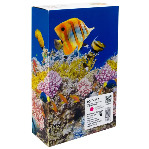 Картридж совместимый Epson T41F3 (C13T41F340) универсальная версия, 350 мл, пурпурный Barva (IC-T41F3)