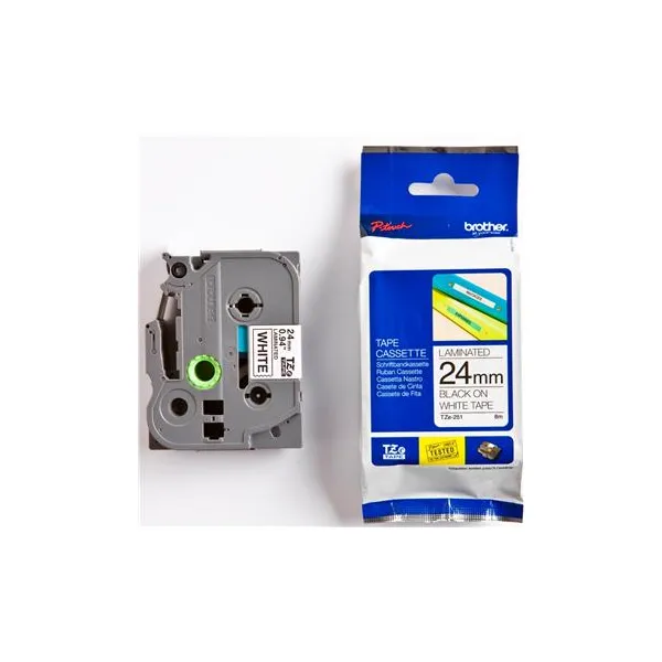 Лента ламинированная TZe-251 24 мм х 8 м,  печать черным на белом Brother (TZE251)
