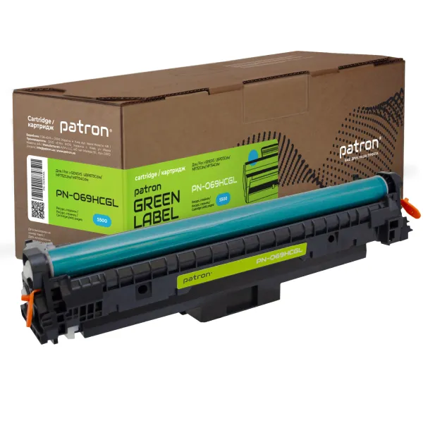 Картридж совместимый Canon 069H голубой Green Label Patron (PN-069HCGL)