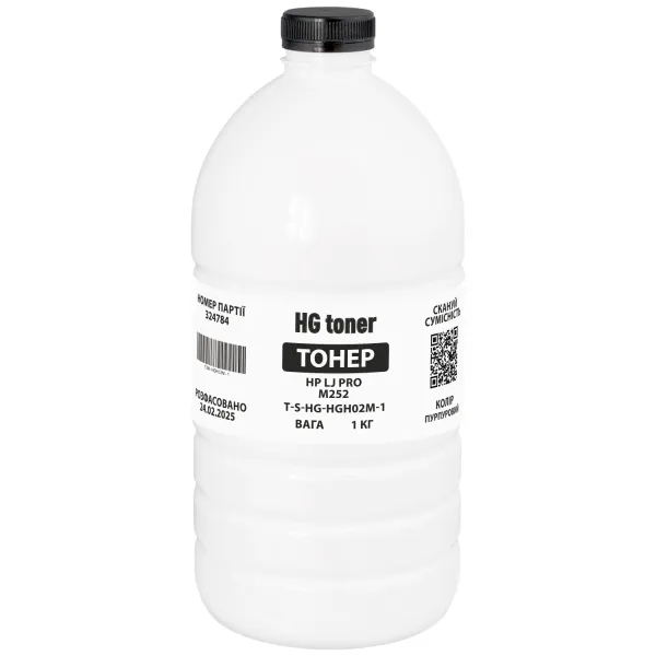 Тонер HP LJ Color Pro M252 флакон, 1 кг, черный HG toner (TSM-HGH02K-1)