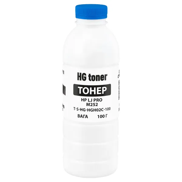 Тонер HP LJ Color Pro M252 флакон, 100 г, голубой HG toner (TSM-HGH02C-100)