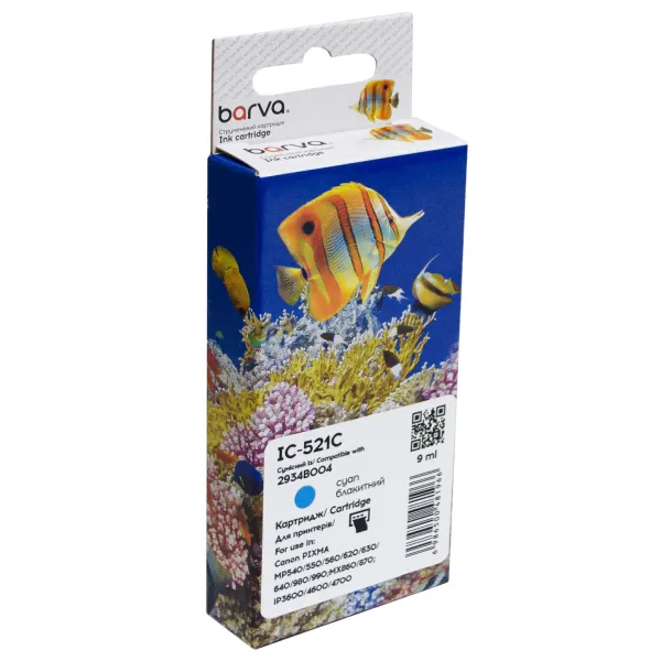 Картридж совместимый Canon CLI-521C (2934B004) 560 стр, голубой Barva (IC-521C)