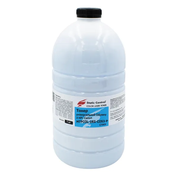 Тонер HP универсальный MPTCOL3 флакон, 1 кг, голубой SCC (MPTCOL-1KG-COS3-P)
