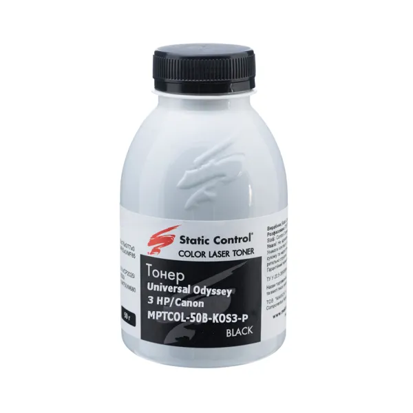 Тонер HP універсальний MPTCOL3 флакон, 50 г, чорний SCC (MPTCOL-50B-KOS3-P)