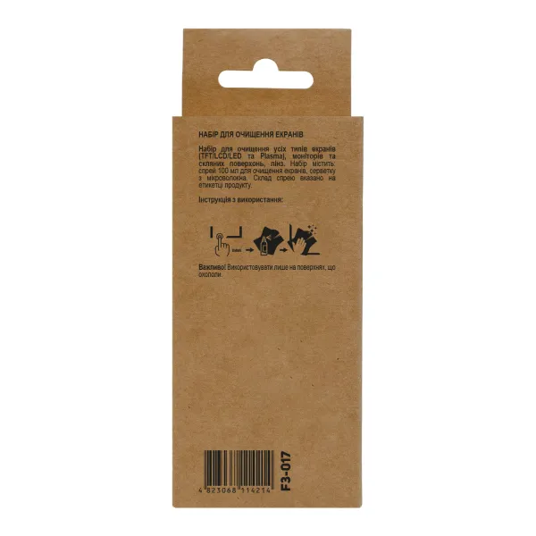Набор для очистки экранов 2в1 (Спрей 100 мл + Салфетка) Patron (F3-017) - Фото 2