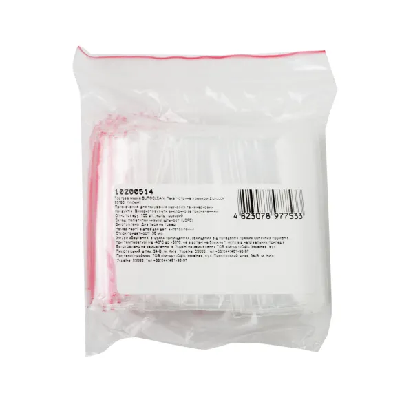 Пакет-струна с замком Zip-Lock 60*80 мм, 100 шт Buroclean (10200514)