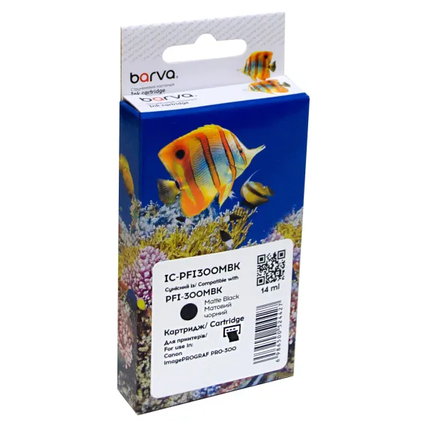 Картридж совместимый Canon PFI-300MBK (4192C001) 1750 стр, матовый черный Barva (IC-PFI300MBK)