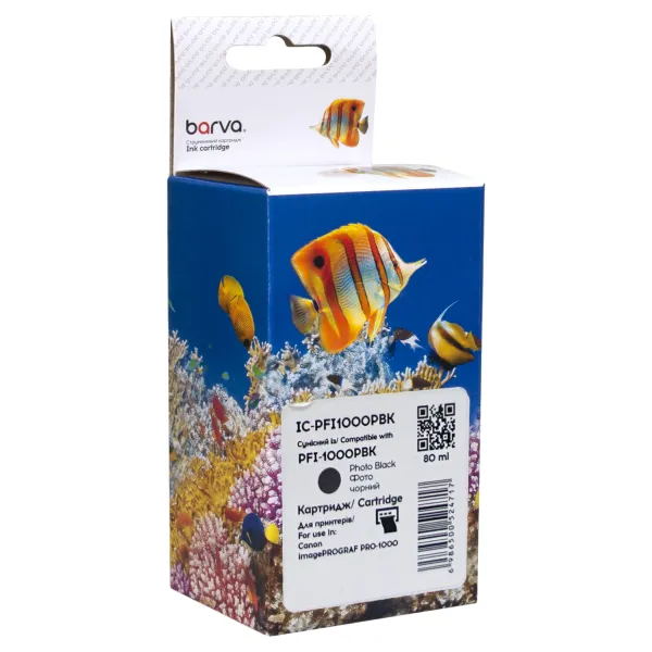 Картридж совместимый Canon PFI-1000PBK (0546C001) 80 мл, фото черный Barva (IC-PFI1000PBK)