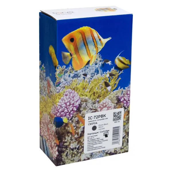 Картридж сумісний HP 72XL (C9370A) 130 мл, фото чорний Barva (IC-72PBK)