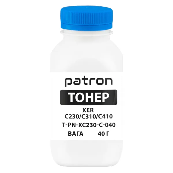 Тонер XER C230/C310/C410 флакон, 40 г, блакитний Patron (PN-XC230-C-040)