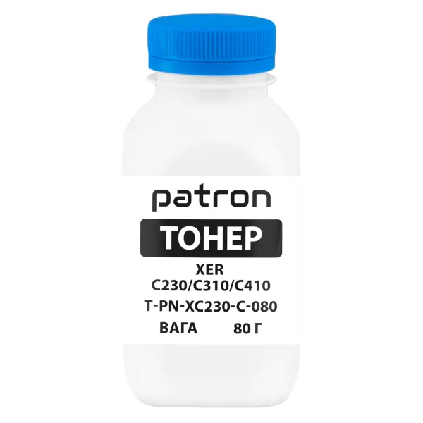 Тонер XER C230/C310/C410 флакон, 80 г, голубой Patron (PN-XC230-C-080)