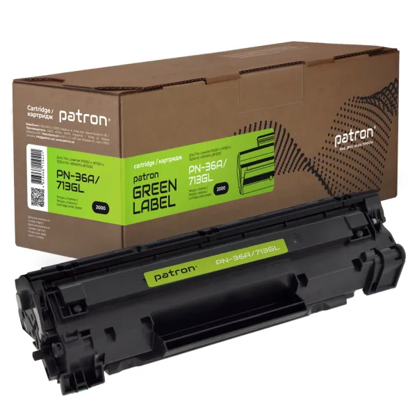 Картридж совместимый HP 36A (CB436A)/Canon 713 Green Label Patron (PN-36A/713GL)